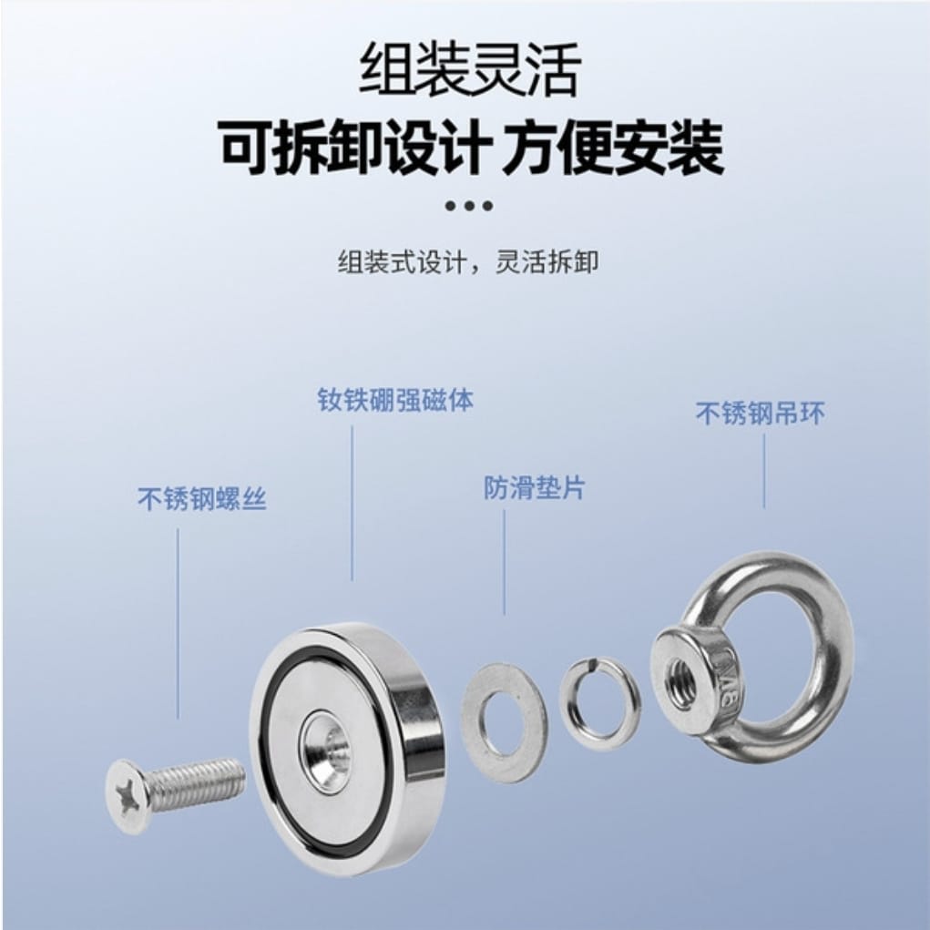Powerful Salvage Magnet Tool, Round Strong Magnetic Holder, Magnetic Pot Lifter, Magnetic Cross-Border Hot-Selling Item