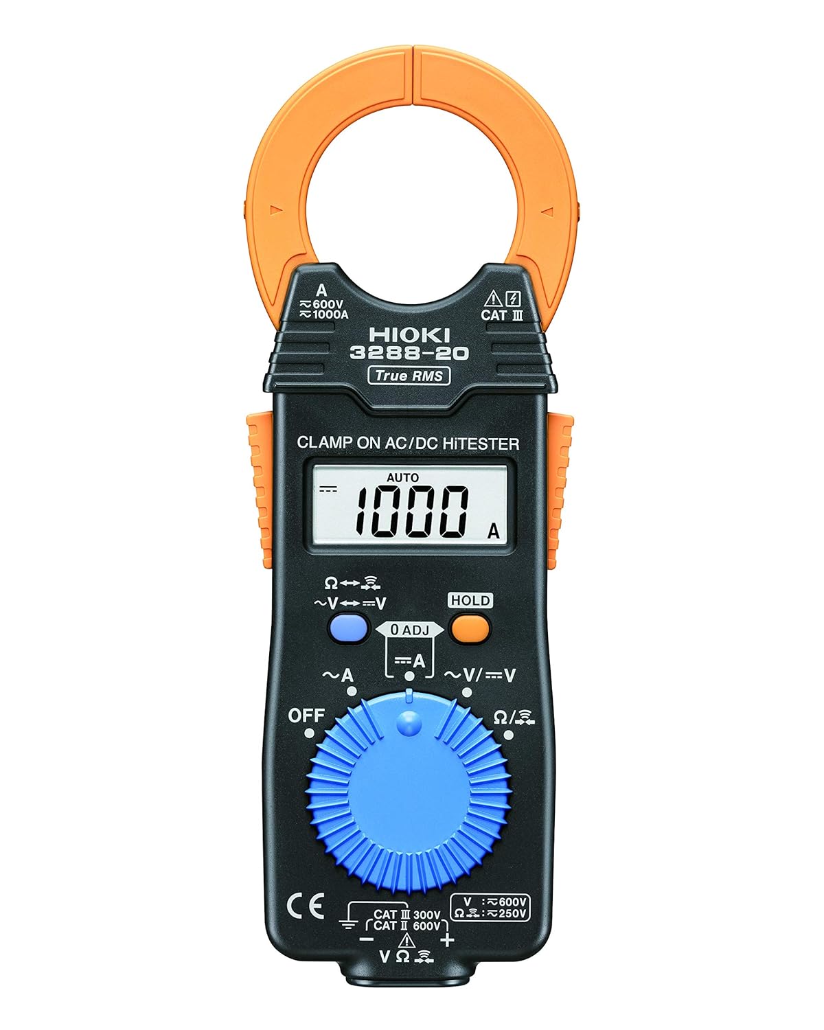 Hioki HiTester 3288-20 Clamp-Meter, 1,000A AC/DC, Conductors to 35mm, Voltage, and Resistance Measurement