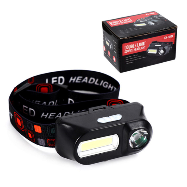 Multifunctional USB interface rechargeable headlight COB outdoor emergency head-mounted flashlight 18650 battery lighting