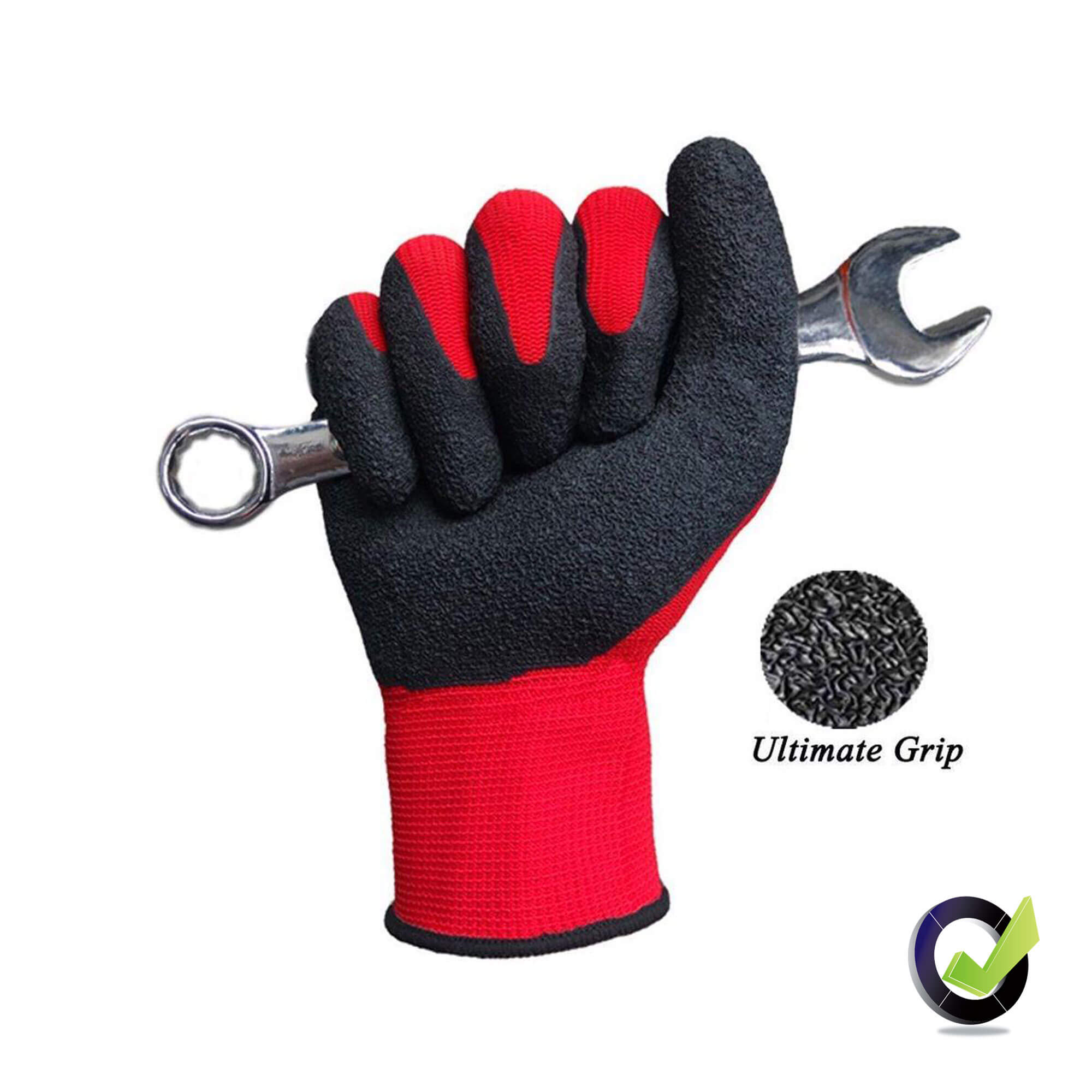 Nylon Latex Labor Work Gloves Anti Cutting And Anti-Skid Workplace Safety Hand Protection Cut-Resistant Red